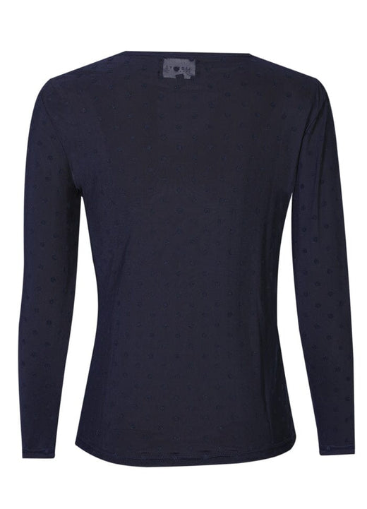 Liberte - Mesh Ls Tshirt, Dot 22069 - Navy Medium Dot T-shirts 