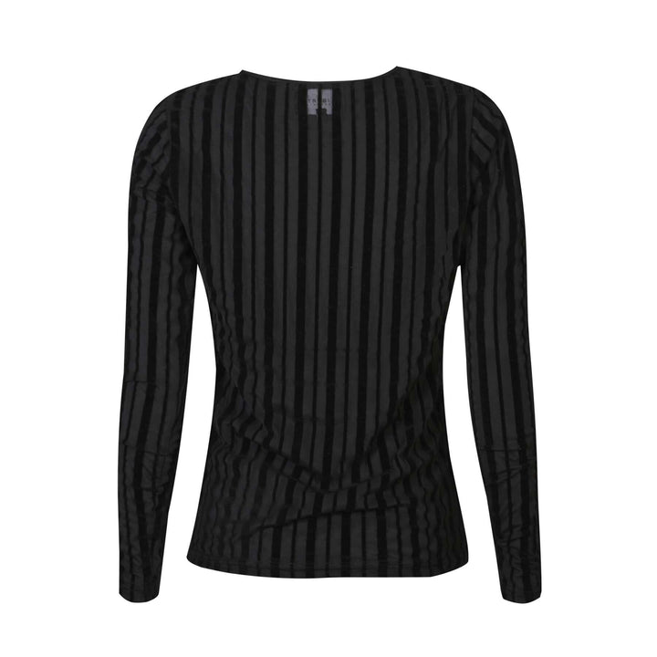 Liberte - Mesh Ls Tshirt, Flock 22081 - Black Stripe T-shirts 