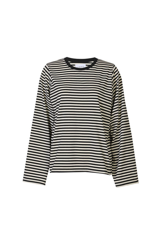 Liberte - Nalia Ls Boxy Tshirt 22473 - Black Creme Stripe