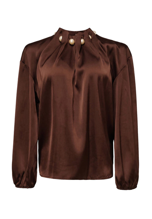 Liberte - Pip Ls Blouse 22313 - Dark Brown Bluser 