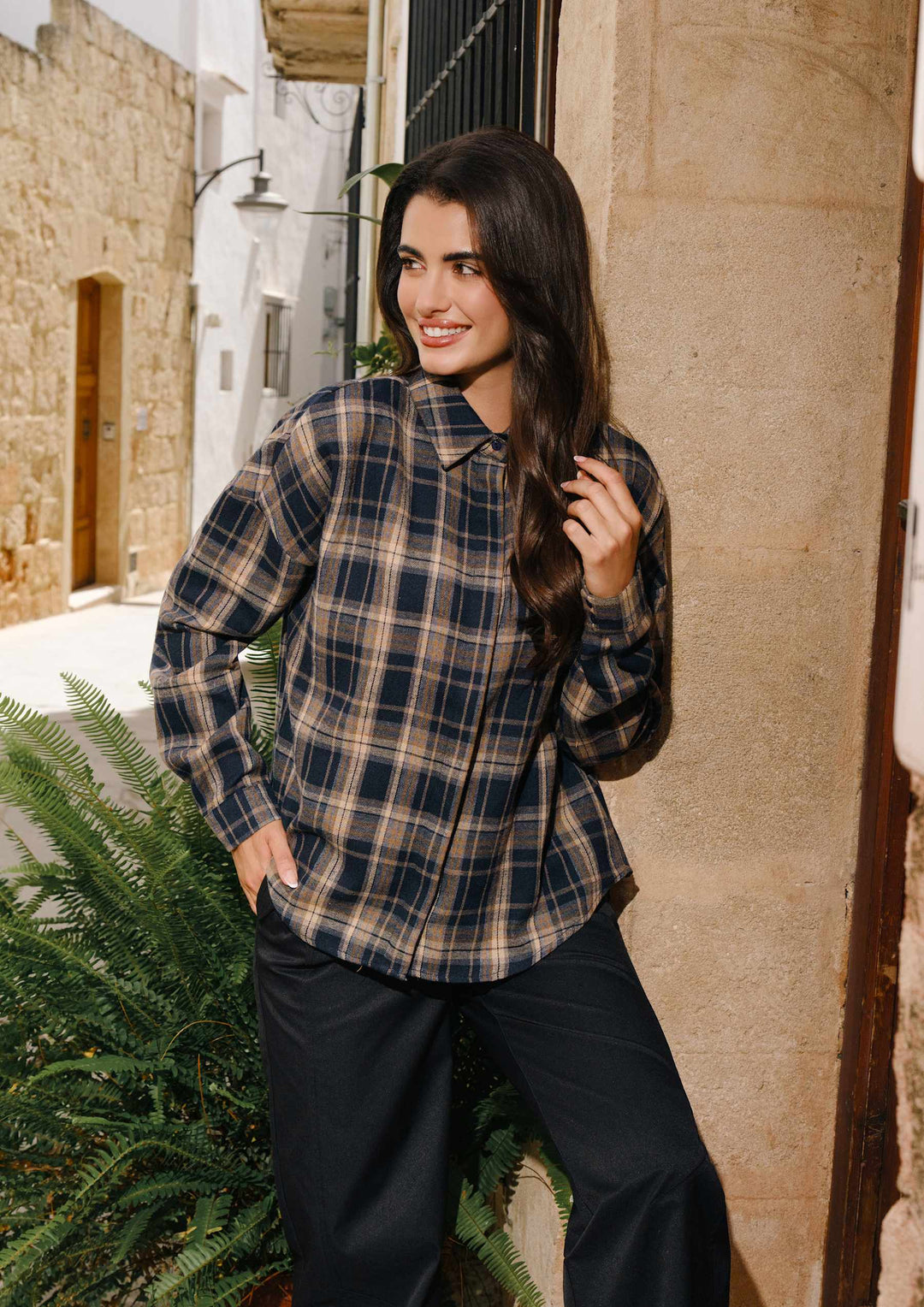 Liberte - Siri Ls Shirt 22471 - Black Creme Check Skjorter 