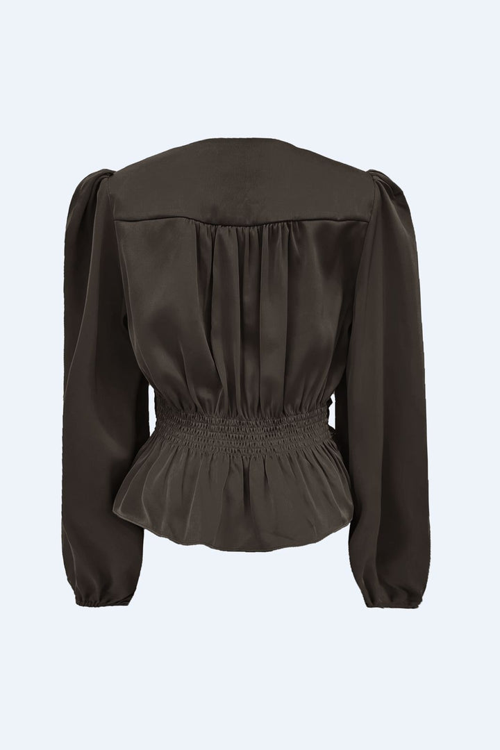 Liberte - Tiki Ls Twist Blouse 22120 - Dark Brown