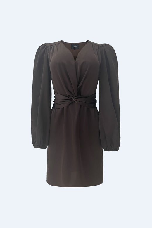 Liberte - Tiki Ls Twist Dress 22264 - Dark Brown
