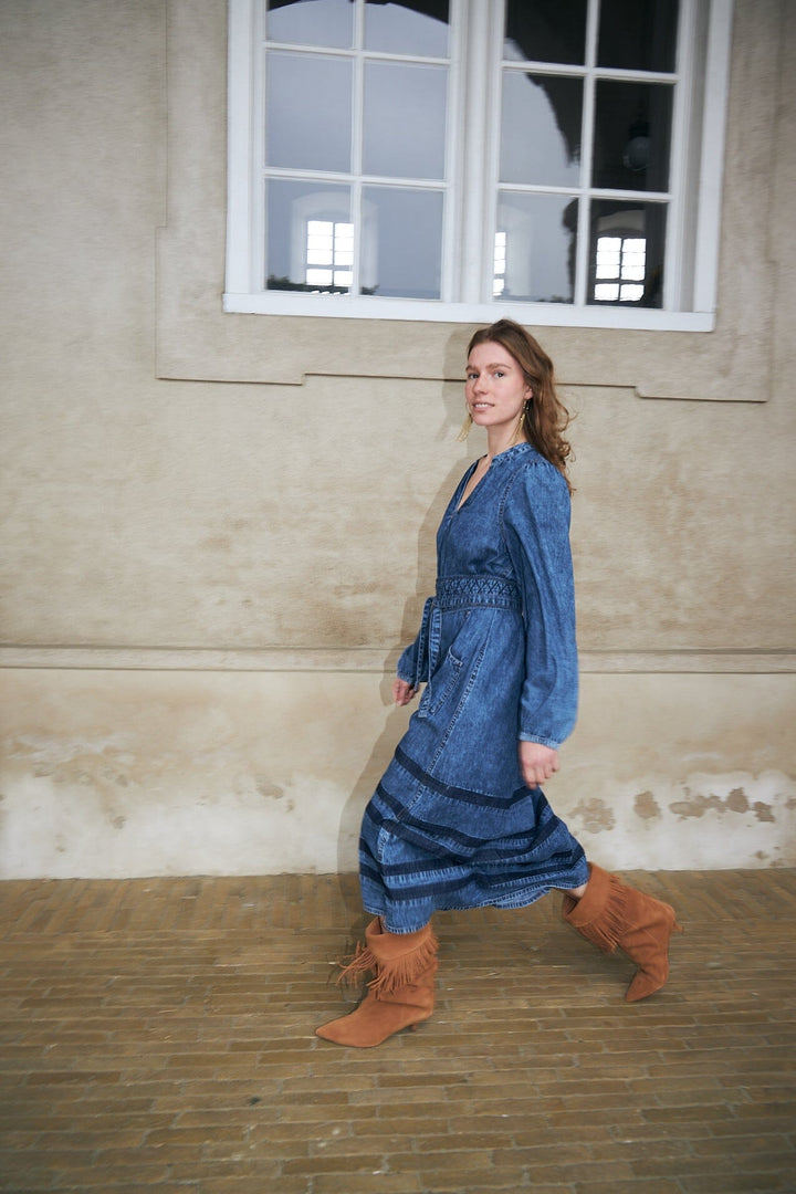Lollys Laundry - Parisll Midi Dress Ls 26421-3002 - 20 - Blue Kjoler 