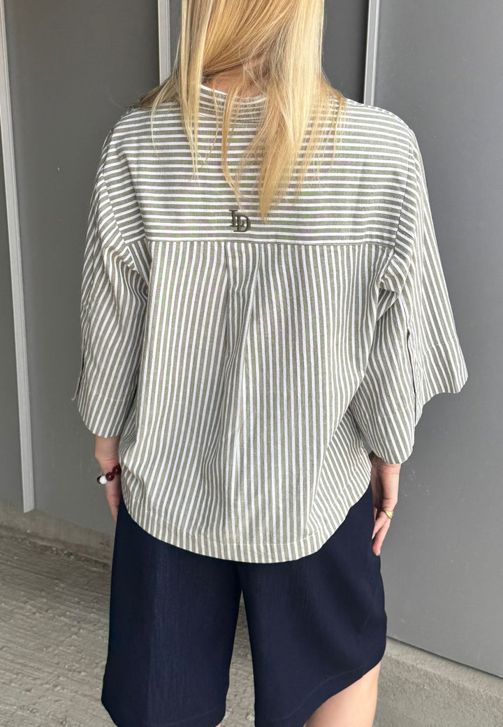 Love & Divine - Love1562-1 20202 - 207 - Khaki Stripes Skjorter 