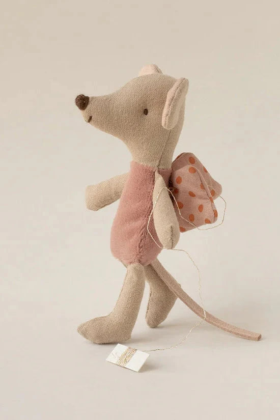 Maileg - Fe Mus, Little - Rosa - Littlesister/Brother - 17-5106-02 Legetøj 