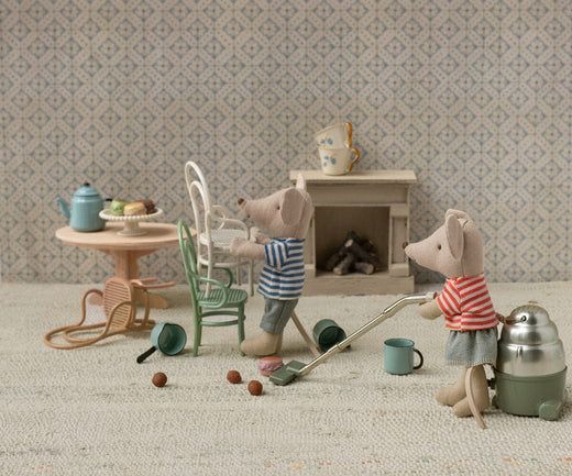Maileg - Vintagestol, Mus, Råhvid - Mouse Furniture Legetøj 