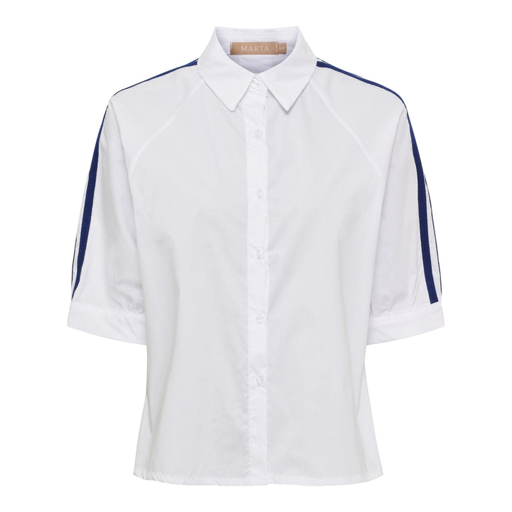 Marta Du Chateau - Mdcbambi Shirt 268819 - White/Navy Skjorter 