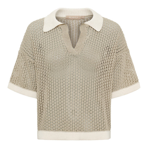 Marta Du Chateau - Mdcnayeli Knit 65032 - Fango/Calce Strikbluser 
