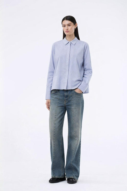 ModströM - Brodiemd Shirt 59255 - 12061 - Zen Blue Pinstripe Skjorter 