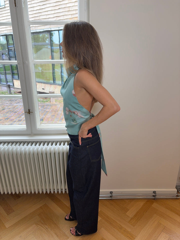 Modström - Carinamd Print Top 59432 - 11631 - Aqua Flower Toppe 