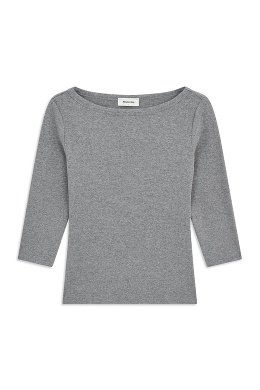 ModströM - Igormd Boatneck T-Shirt 59959 - 07088 - Dark Grey Melange Bluser 