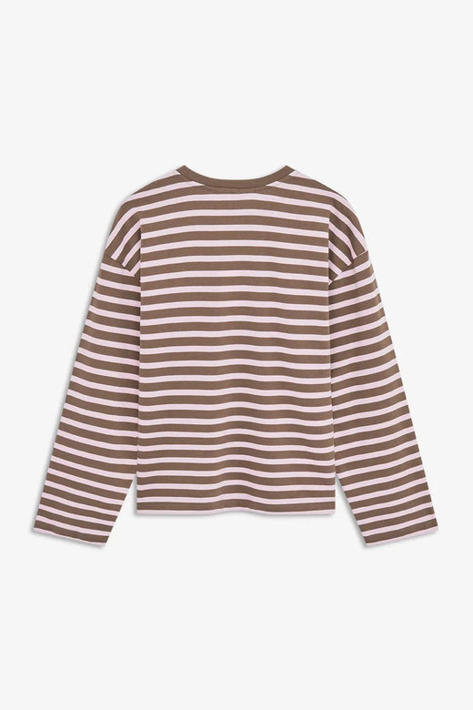 ModströM - Taimmd Stripe Ls T-Shirt 59970 - 11211 - Brown Blossom Stripe T-shirts 