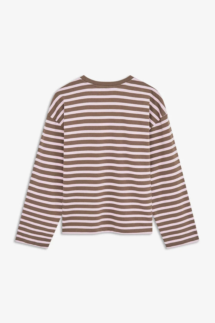ModströM - Taimmd Stripe Ls T-Shirt 59970 - 11211 - Brown Blossom Stripe T-shirts 