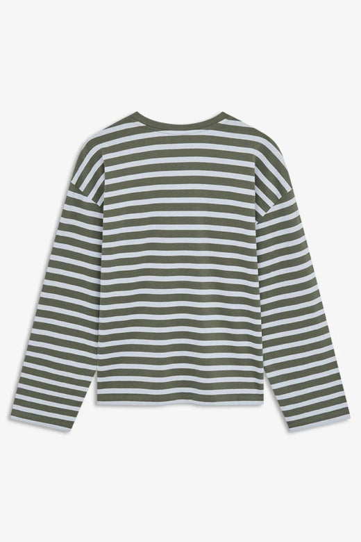 ModströM - Taimmd Stripe Ls T-Shirt 59970 - 11225 - Army Plein Air Stripe T-shirts 