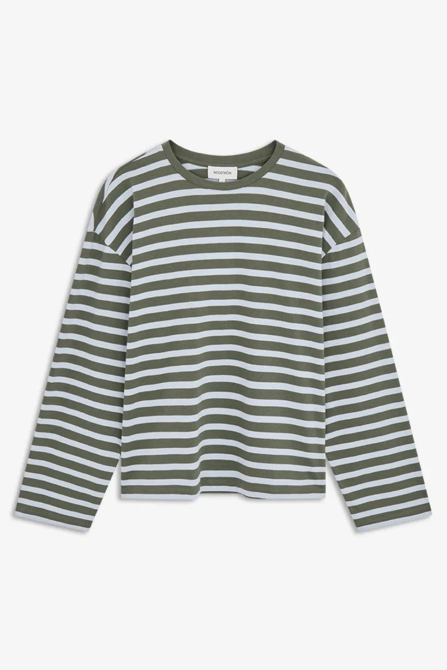 ModströM - Taimmd Stripe Ls T-Shirt 59970 - 11225 - Army Plein Air Stripe T-shirts 