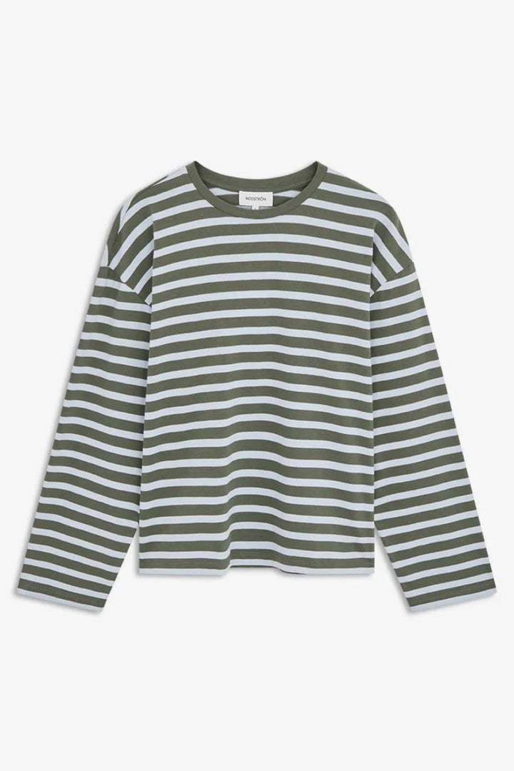 ModströM - Taimmd Stripe Ls T-Shirt 59970 - 11225 - Army Plein Air Stripe T-shirts 