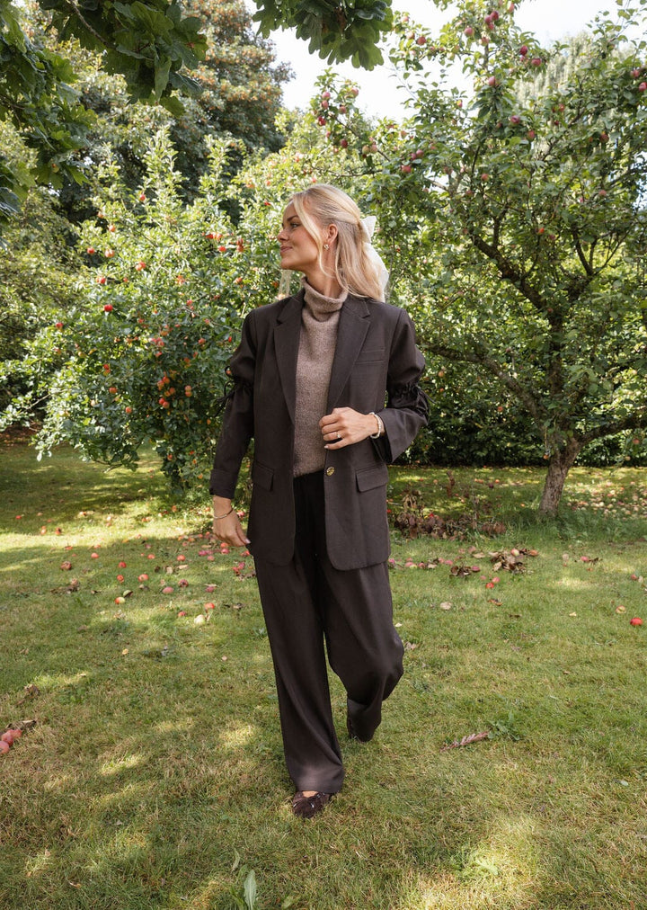 Molly&My x Julie Elgaard - Frida String Structure Blazer 167115 - 676 - Dark Brown Blazere 