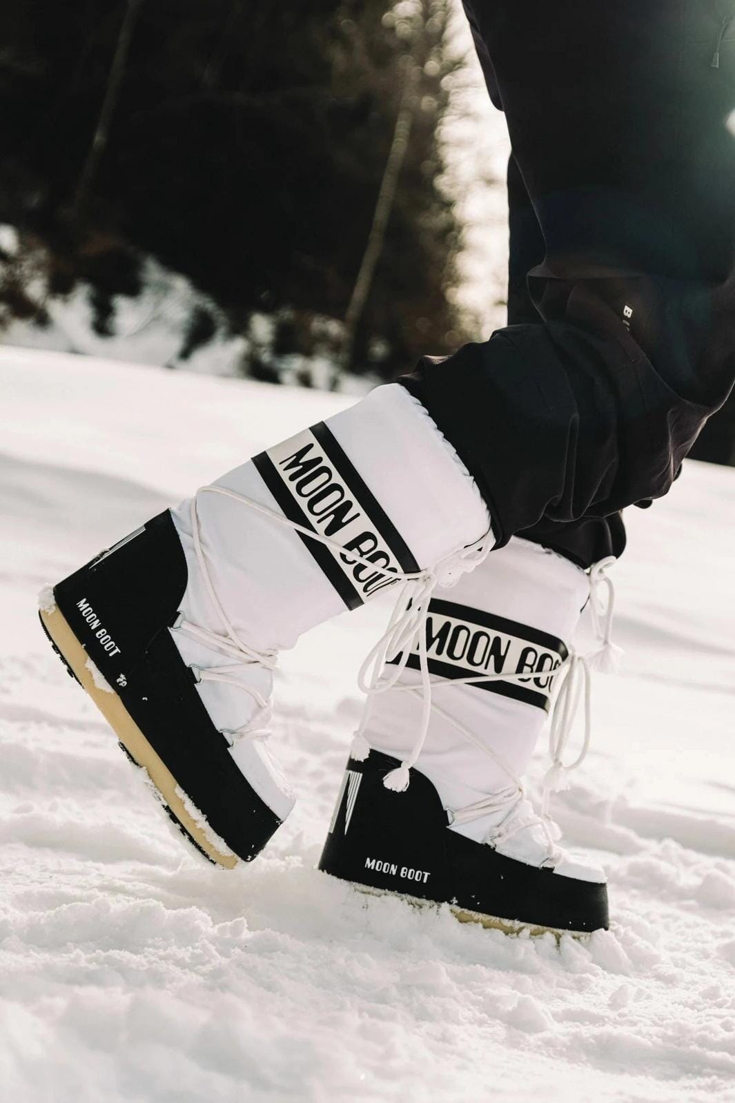 Moon Boot - Mb Icon Nylon Jr 80d1400440 - Na02black/White Støvler 