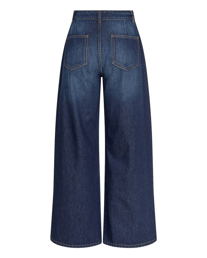 Moss Copenhagen - Mschadna Alena Pants 19715 - Dark Blue Wash Bukser 