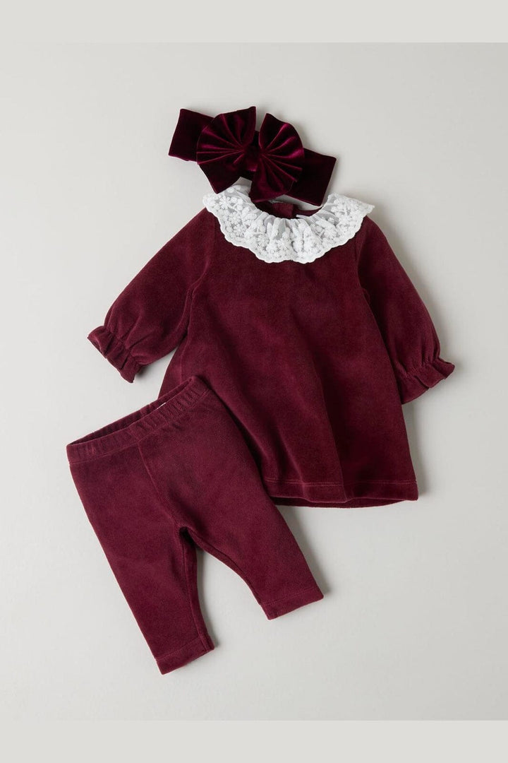Name It - Nbfroxy Ls Vel Dress - 4873980 Burgundy