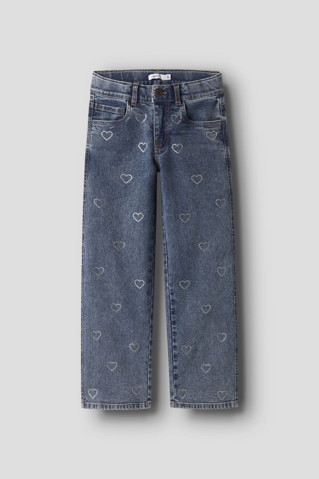 Name It - Nkfrose Wide Rhinestone Jeans 4417-Im T - 4912053 Denim Blue Rhinestone Bows