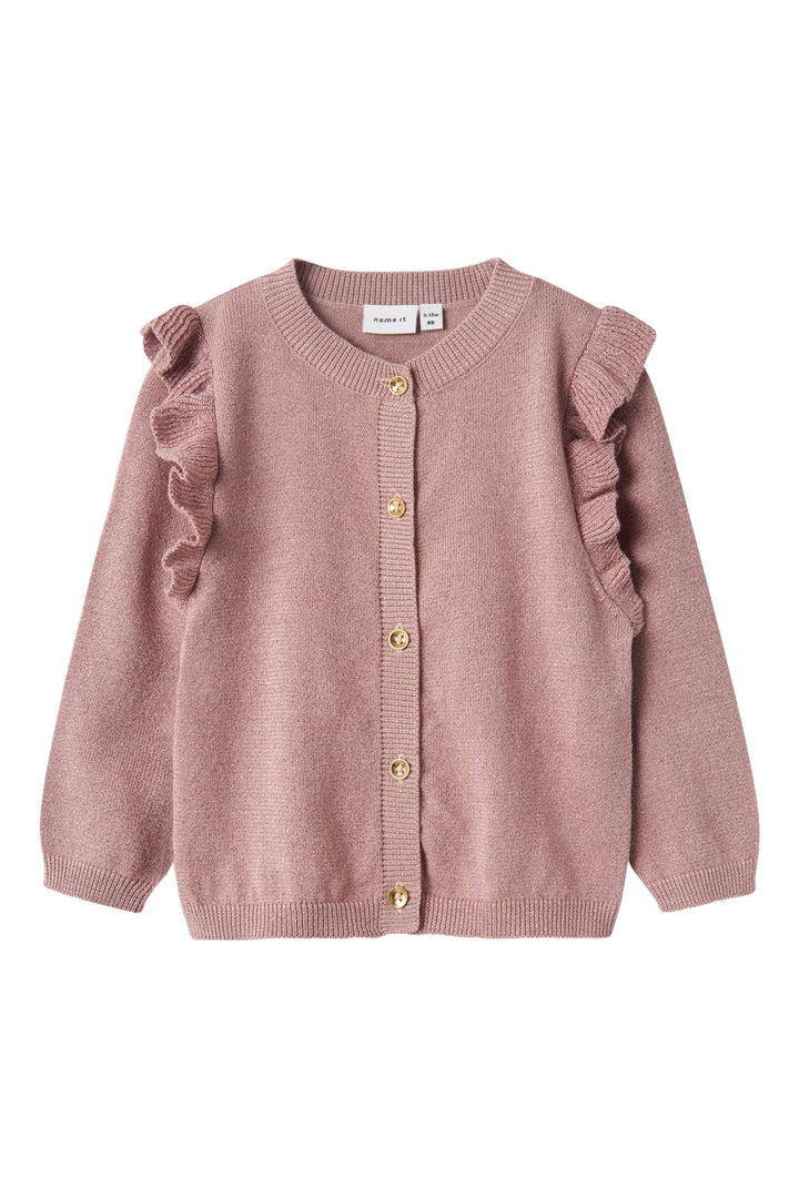 Name It - Nmfabinne Ls Knit Card - 4636116 Deauville Mauve Tone In Tone Lurex