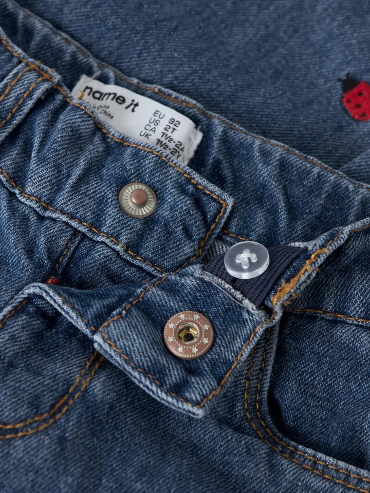 Name It - Nmfbella Emb Jeans 3285-Za - 5082159 Medium Blue Denim Lady Bug Jeans 