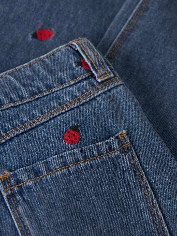 Name It - Nmfbella Emb Jeans 3285-Za - 5082159 Medium Blue Denim Lady Bug Jeans 
