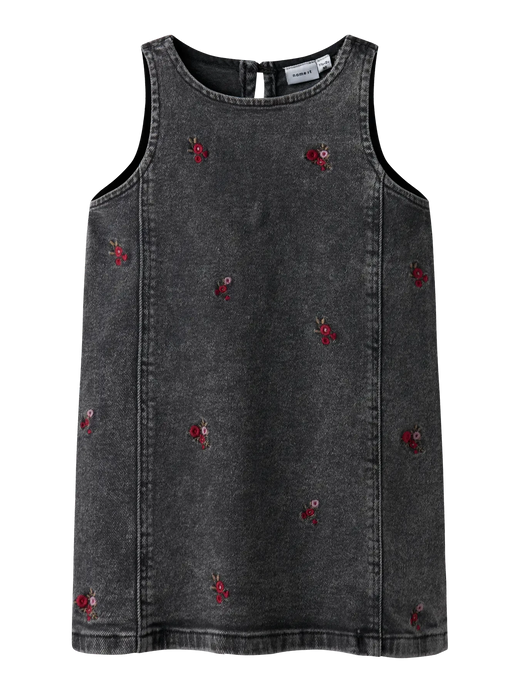 Name It - Nmfbrynn Emb Spencer 2006-Fr - 4872581 Medium Grey Denim Flower Emb Kjoler 