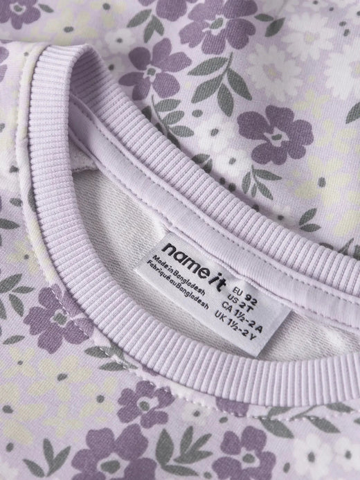 Name It - Nmfdartia Ls Nreg Sweat - 4956473 Lavender Fog Sweatshirts 