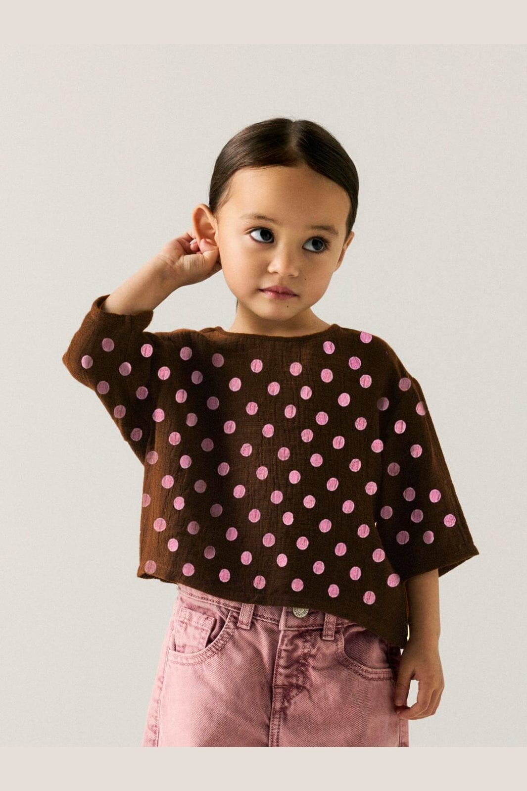 Name It - Nmfnina 3/4 Rlx Top - 5075417 Chocolate Plum