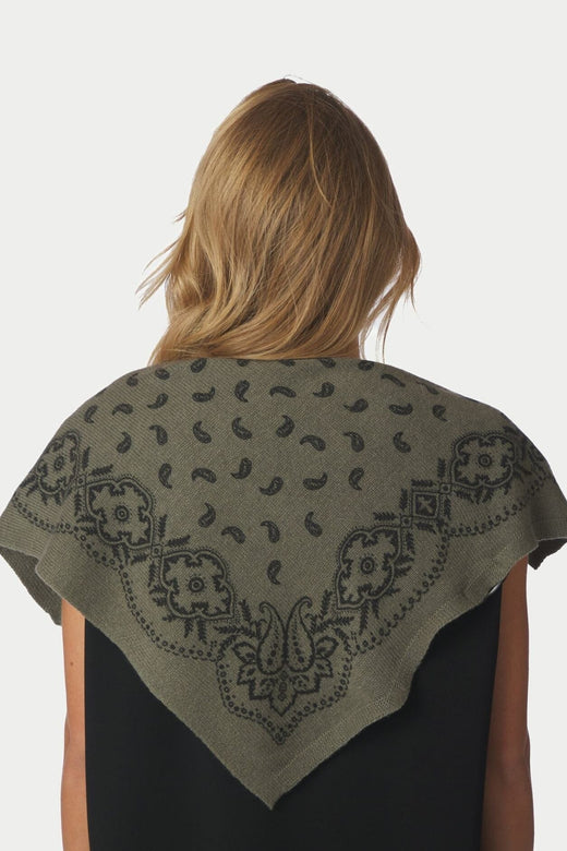 Neo Noir - Adelina Paisley Knit Scarf 169506 - 151 - Army Tørklæder 