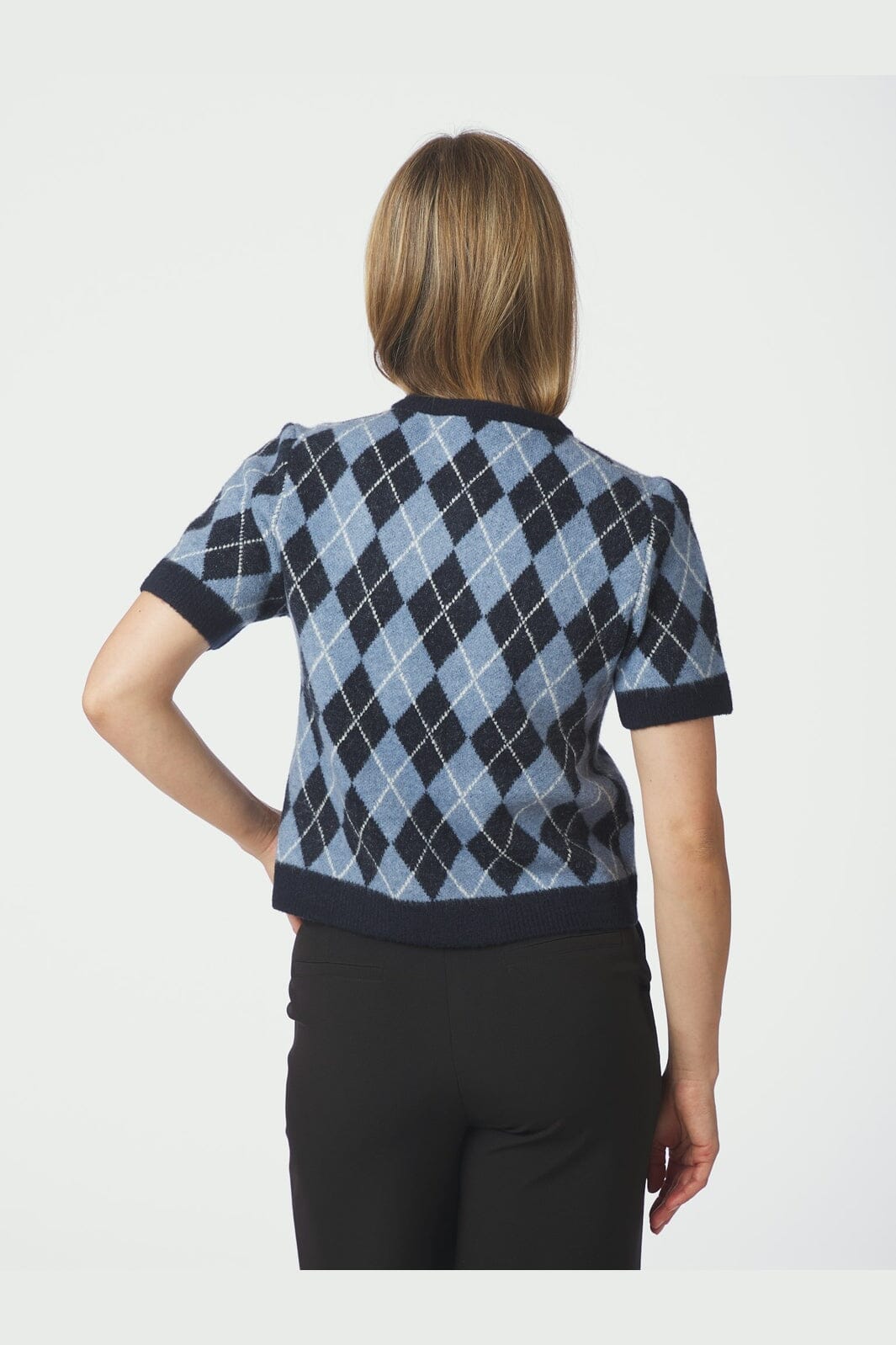 Neo Noir - Allestar Check Knit Cardigan 165729 - 141 - Navy