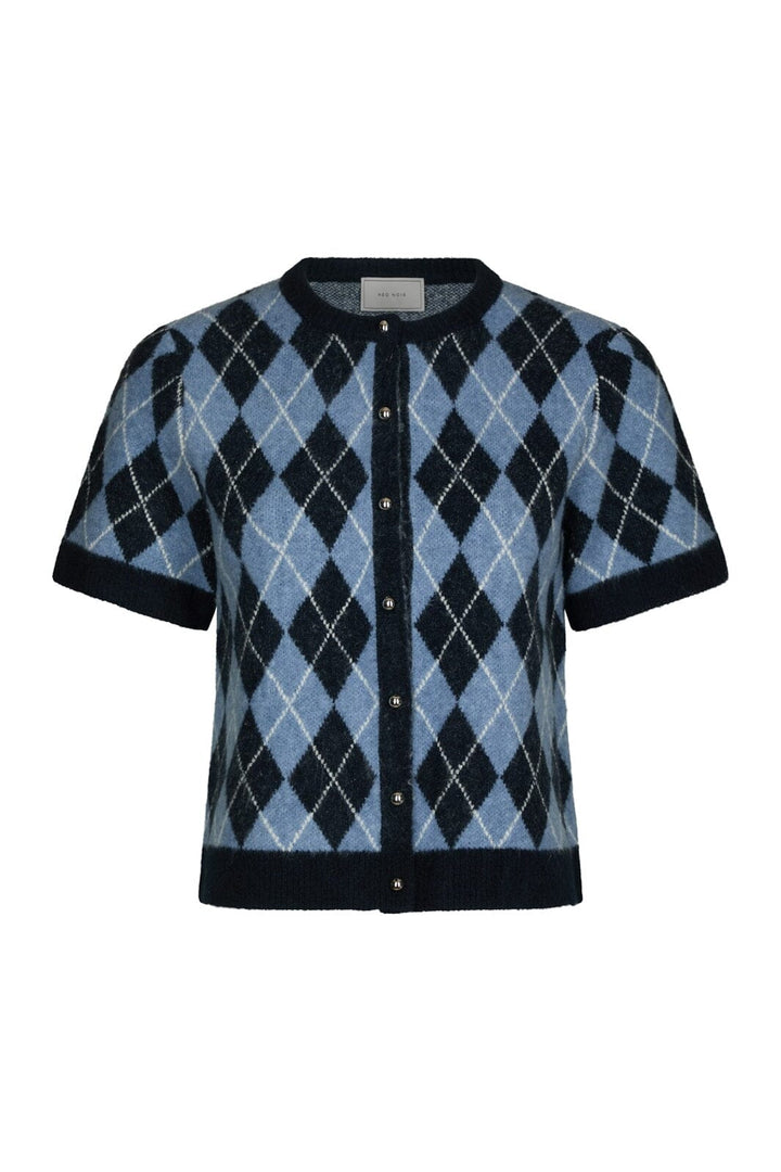 Neo Noir - Allestar Check Knit Cardigan 165729 - 141 - Navy