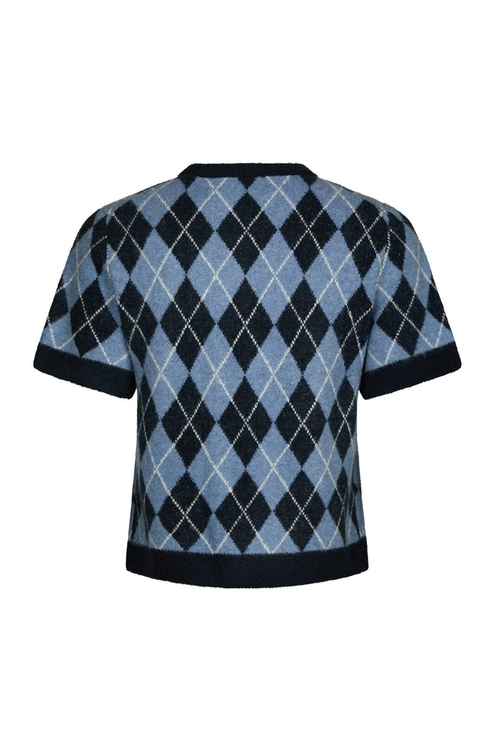 Neo Noir - Allestar Check Knit Cardigan 165729 - 141 - Navy