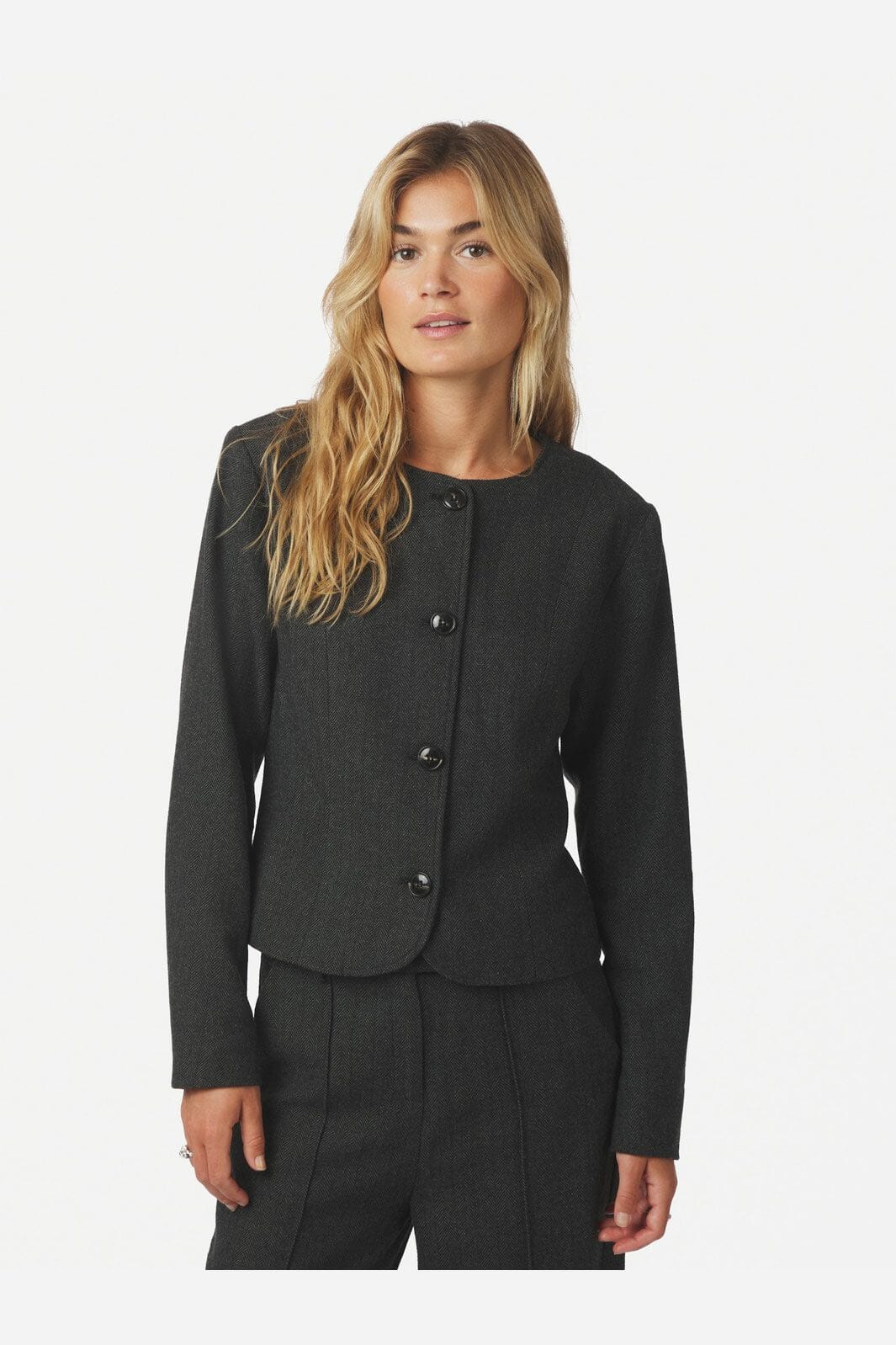 Neo Noir - Amanda Herringbone Jacket 165445 - 132 - Antracit