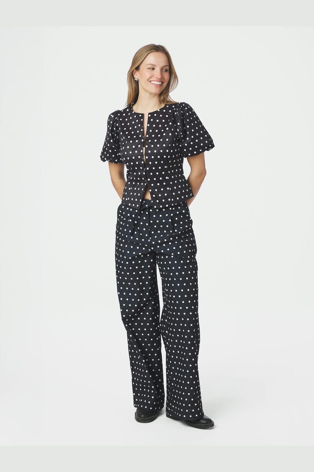 Neo Noir - Anela Dot Blouse 167821 - 100 - Black