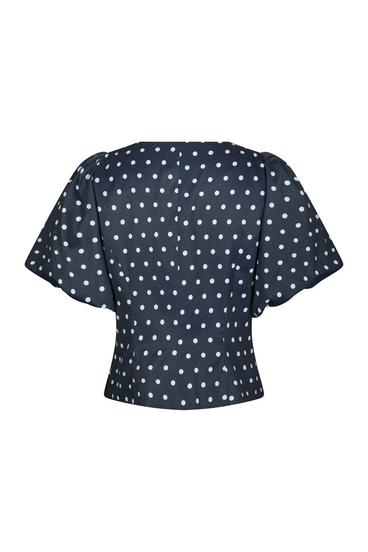 Neo Noir - Anela Dot Blouse 167821 - 141 - Navy