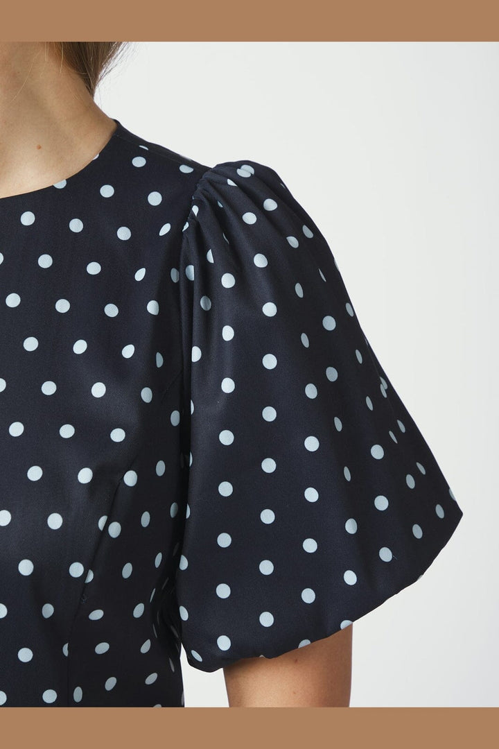 Neo Noir - Anela Dot Blouse 167821 - 141 - Navy