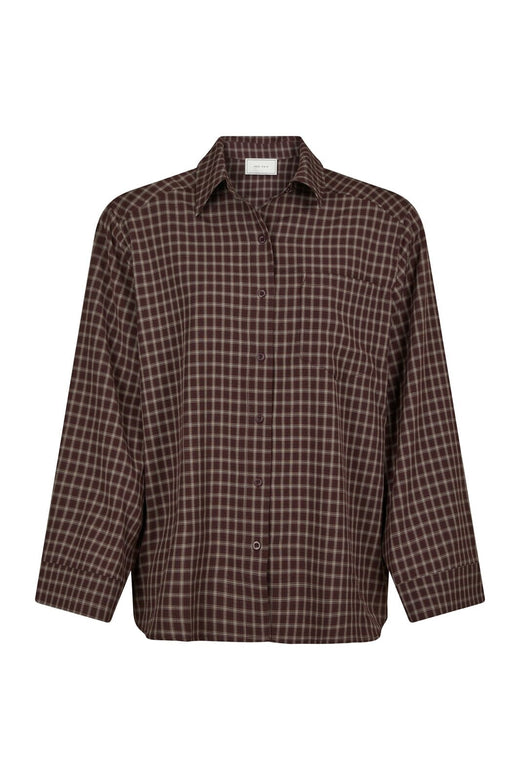 Neo Noir - Anella Check Shirt 170207 - 345 - Chocolate Plum