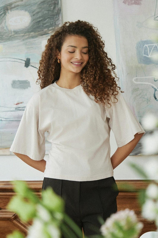 Neo Noir - Asha Boxy Tee 164418 - 124 - Ivory T-shirts 
