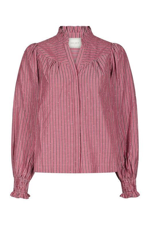 Neo Noir - Astrida Soft Stripe Stone Blouse 170370 - 393 - Dark Rose