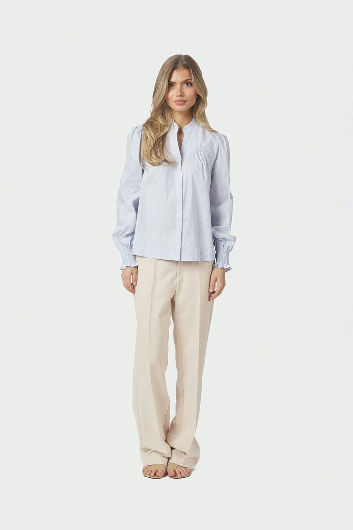 Neo Noir - Astrida Stripe Stone Blouse 167292 - 145 - Light Blue