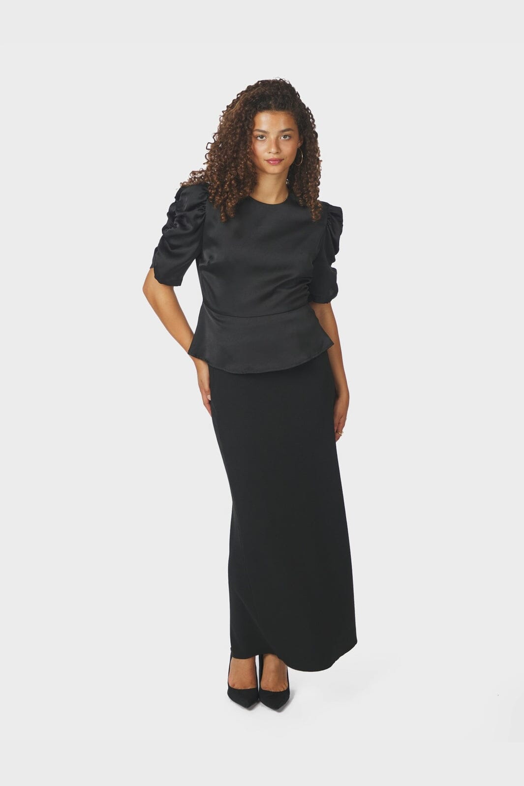 Neo Noir - Benua Heavy Sateen Blouse 167069 - 100 - Black