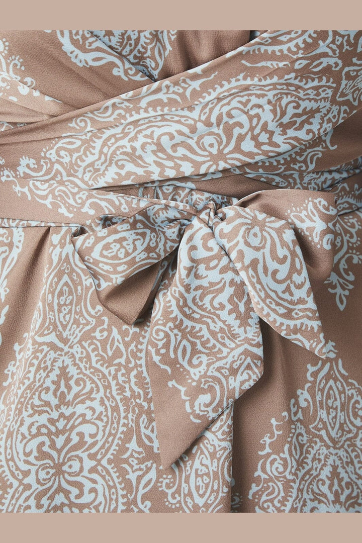Neo Noir - Bretti Paisley Drop Dress 168466 - 481 - Dark Taupe/Light Blue