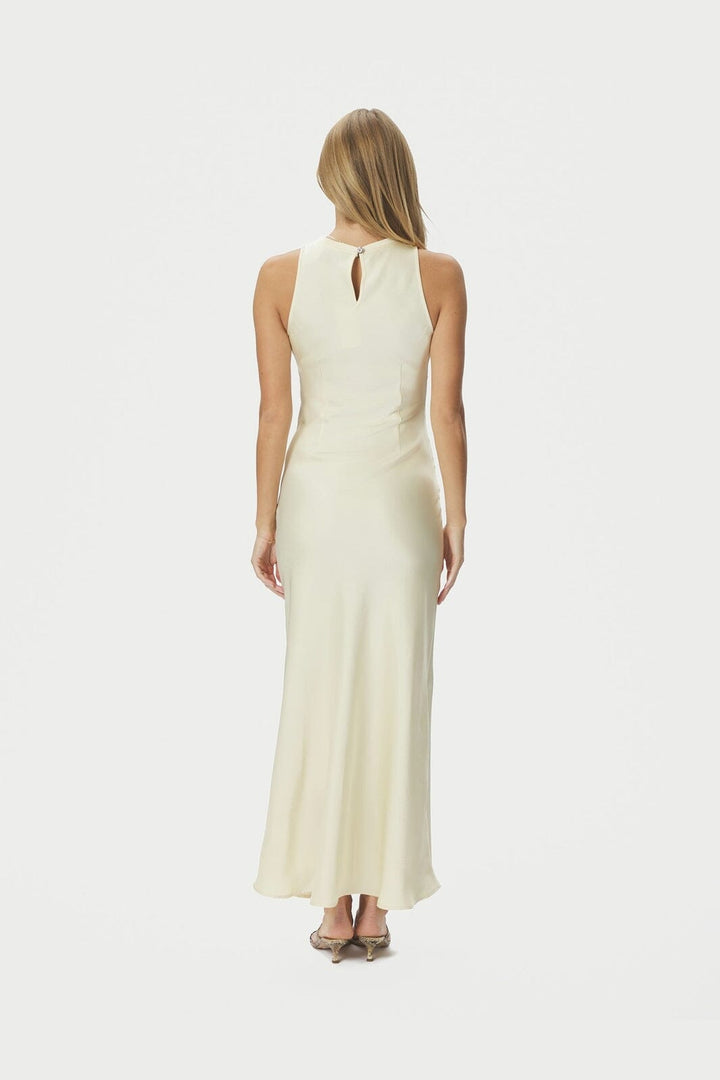 Neo Noir - Celinie Heavy Sateen Dress 165621 - 191 - Light Yellow