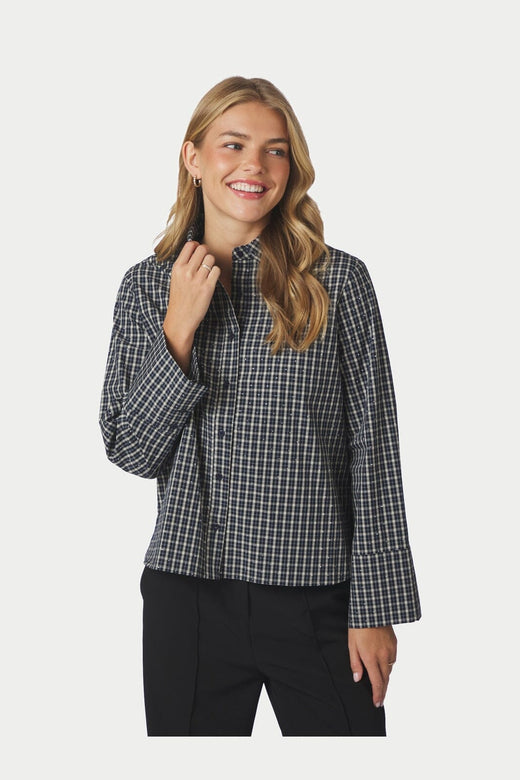 Neo Noir - Drew Check Bedaz Shirt 170198 - 534 - Dark Blue