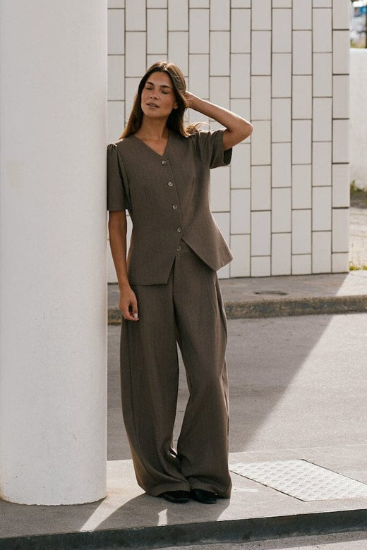 Neo Noir - Essiall Pinstripe Pants 170084 - 214 - Taupe Bukser 