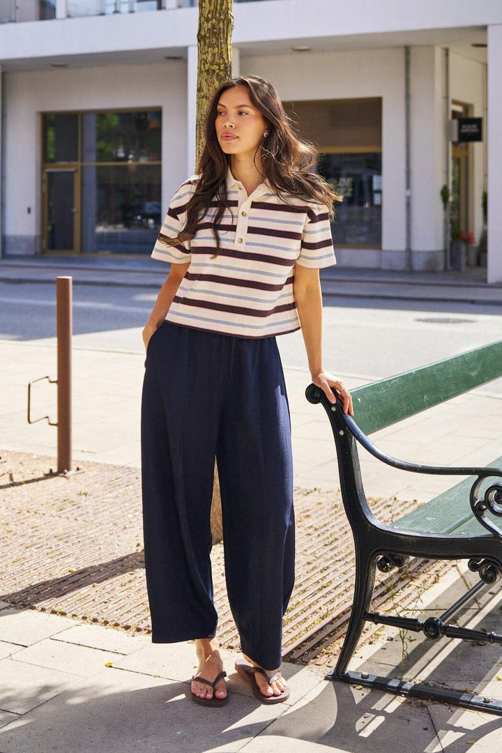 Neo Noir - Eveline Pinstripe Pants 169650 - 141 - Navy Bukser 